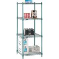 Nexel 5 Tier Wire Shelving Starter Unit, 30W x 24D x 86H, Green Epoxy Finish 24308G5